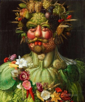 Fantasía popular Painting - hombre de verduras y flores Giuseppe Arcimboldo Fantasía